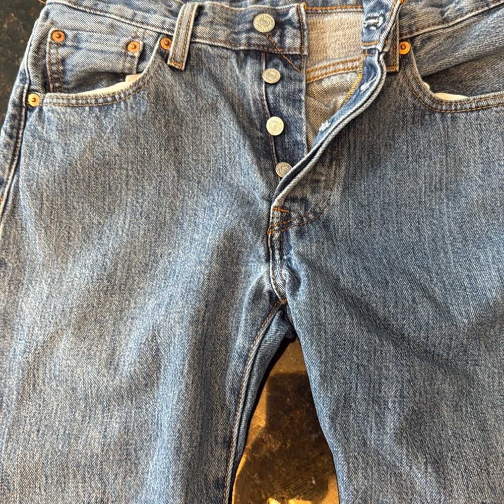 Blue Straight-Leg Vintage Wash Jeans